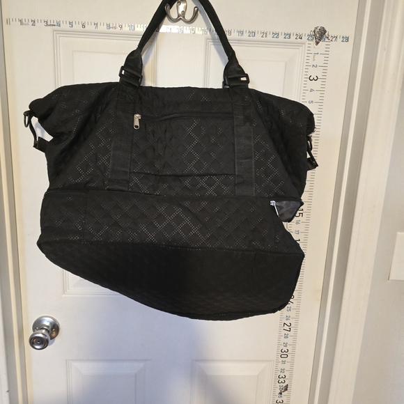 Zhuo Sheng Bag Black Quilted Weekender Travel Bag - Picture 3 of 4